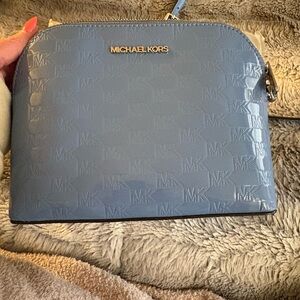 MICHAEL Michael Kors Glossy Slate Blue Embossed Dome Crossbody